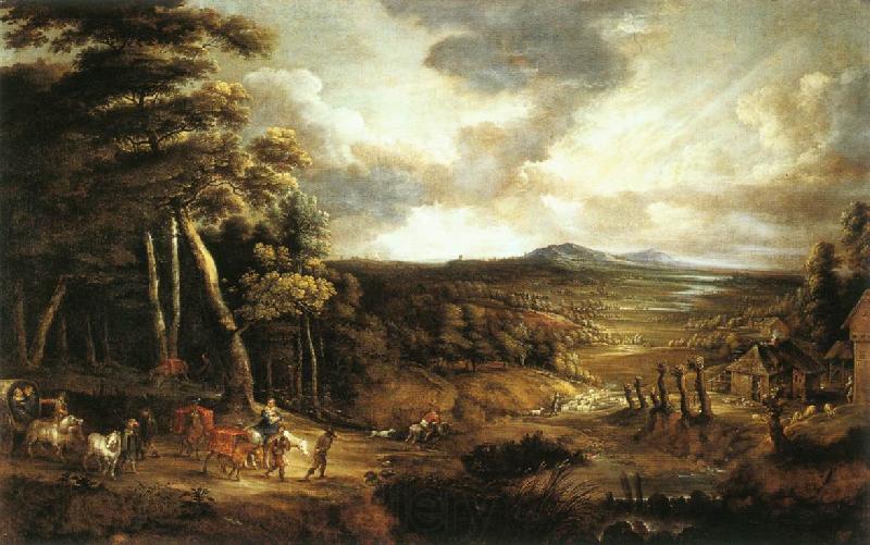 UDEN, Lucas van Landscape with the Flight into Egypt  wt Germany oil painting art